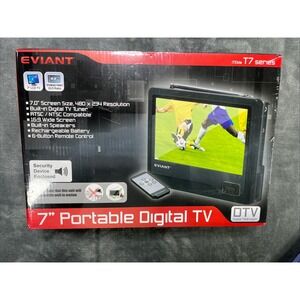 Eviant Digital TV 7" Portable LCD 7" AC Adaptor Remote T7 External Antenna NEW